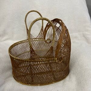 Woven Brown Basket with Handles
